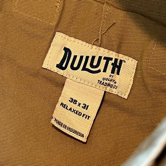 DULUTH Work Pants Men 38x31 Tan/Khaki Flex Fire Hose Relaxed Fit Cargo Pants - Picture 8 of 9